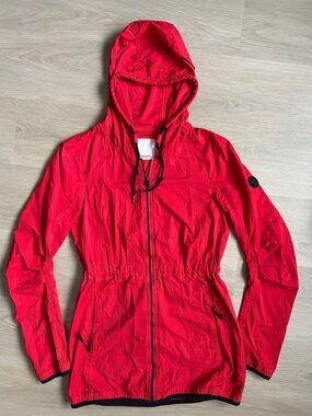 Bench Women's Bright Red Hooded raincoat Jacket